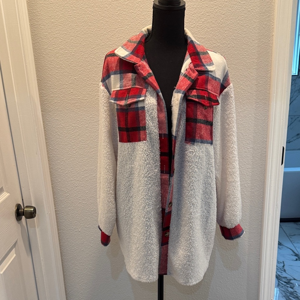 Plaid and Sherpa Jacket